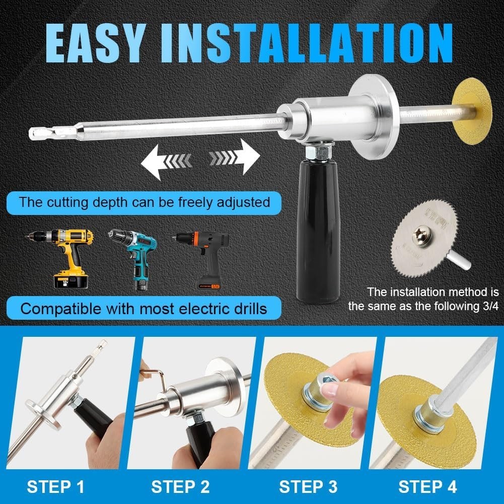 Inside Pipe Cutter for Pvc Pipe with Handle and Diamond Grit Cutting Wheel, 7…