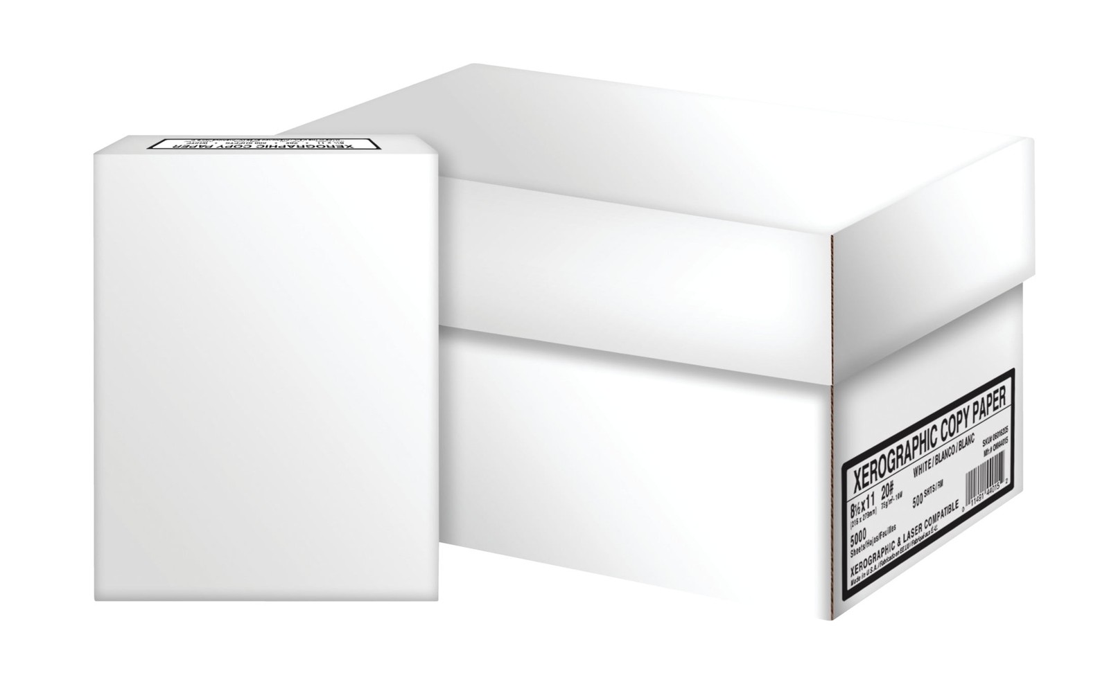 Xerographic Copy Paper 8.5″ x 11″ 92 Bright White 20 lb 10 Ream Case 5000 Sheets