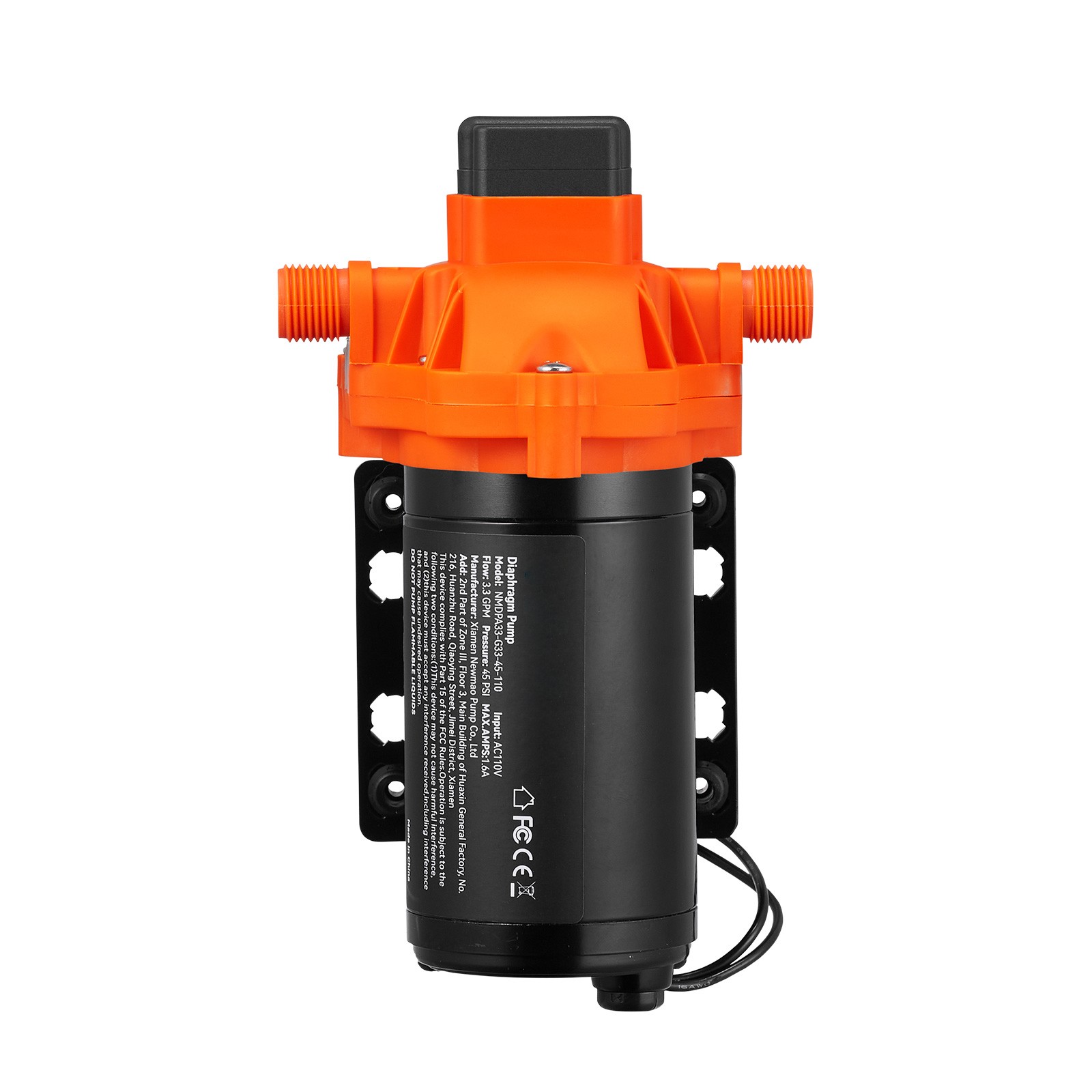 VEVOR 110V Water Pressure Diaphragm Pump Self-Priming Pump 45 PSI 3.3GPM Boat RV