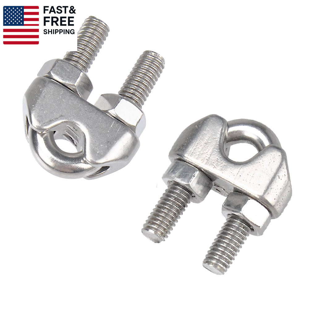 20PCS 3/16 Inches M5 Stainless Steel Wire Rope Cable Clip Clamp