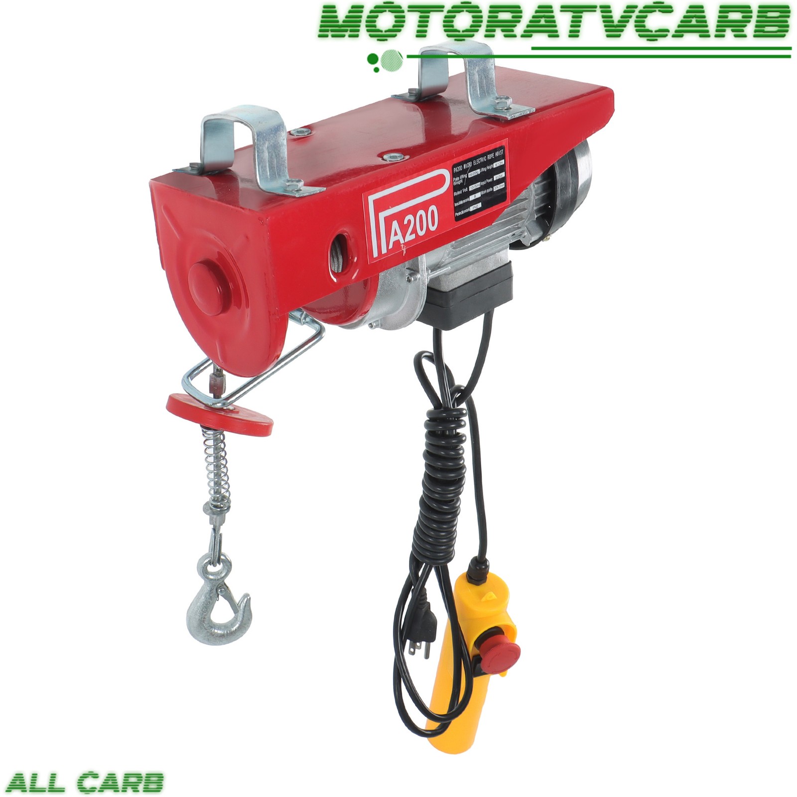 ALL-CARB 440lbs / 200kg Mini Electric Hoist 6.6 ft Wired Remote Control 110V