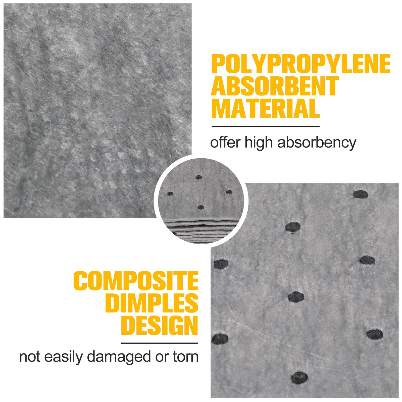 Oil Absorbent Pads 13″x10″ Meltblown Polypropylene Mats Spill Control 100PC