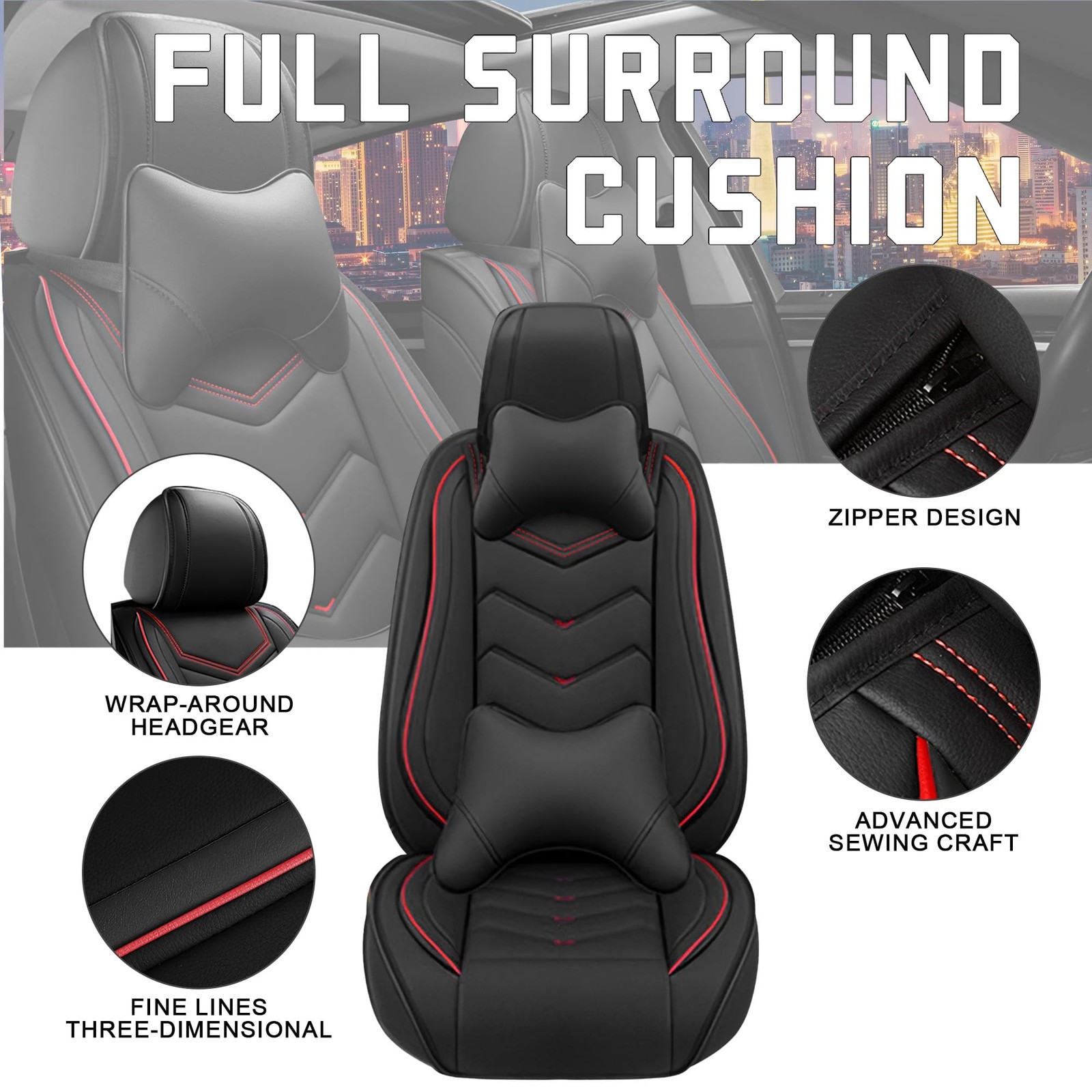 Car Seat Covers Jeep Patriot 2007-2017 Leather 2 Seats Black