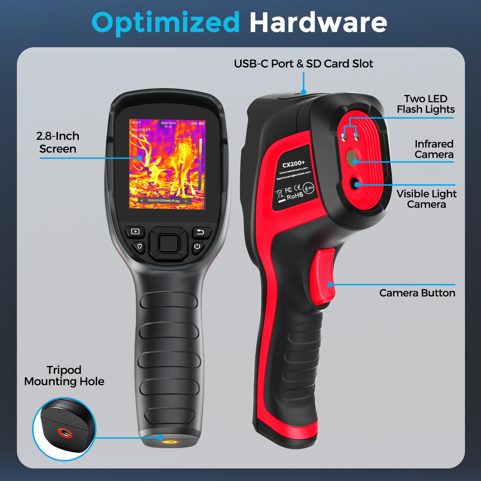 Infrared Thermal Imager 512×384 High-Res W/SD Card Support Video Recording