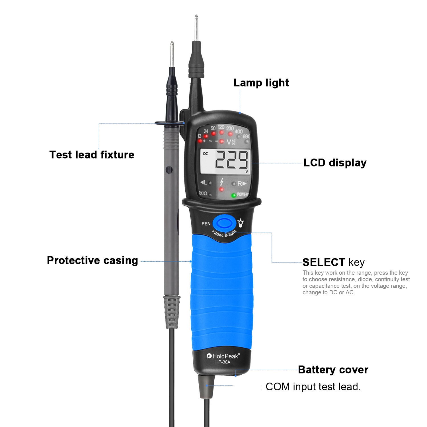 3 Phase Rotation Tester Sequence Meter with LEDs Buzzer Indicator Electrical Che
