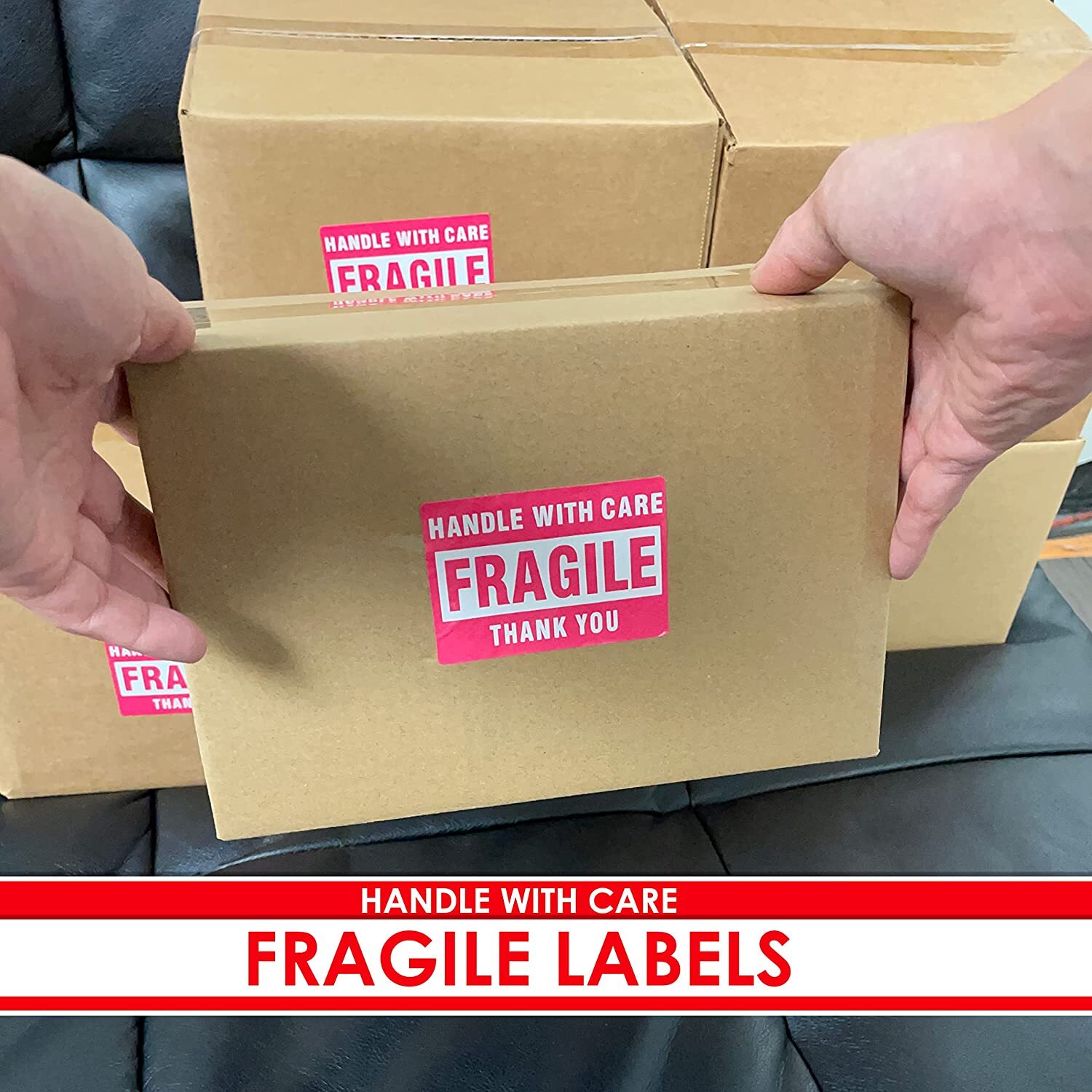 10000 Fragile Stickers 2×3 Handle with Care Thank You Mail Labels 500/Roll