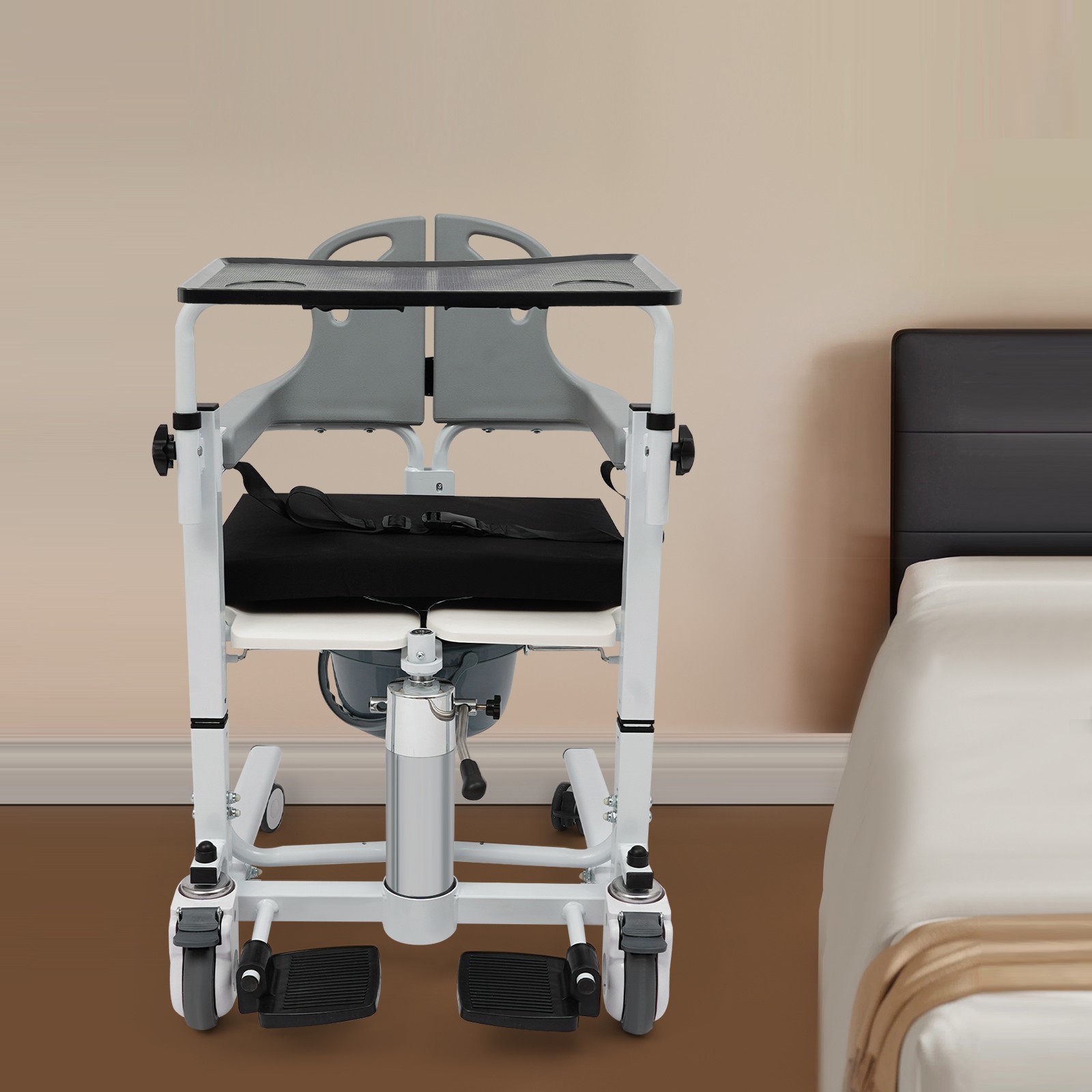 136kg/299.83lbs Patient Lift Nursing Chair Patient Hydraulic Transfer Wheelchair