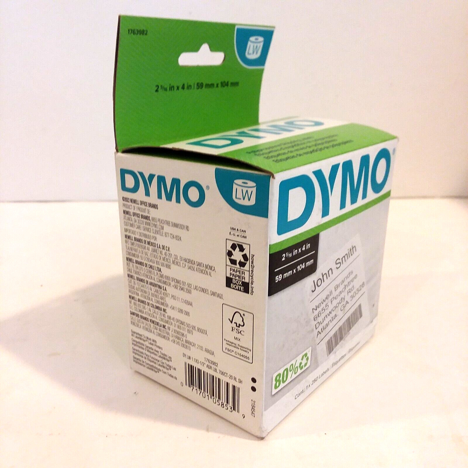 DYMO LabelWriter Shipping Labels 2 5/16″ x 4″ White 250 Labels/Roll 1763982 NEW