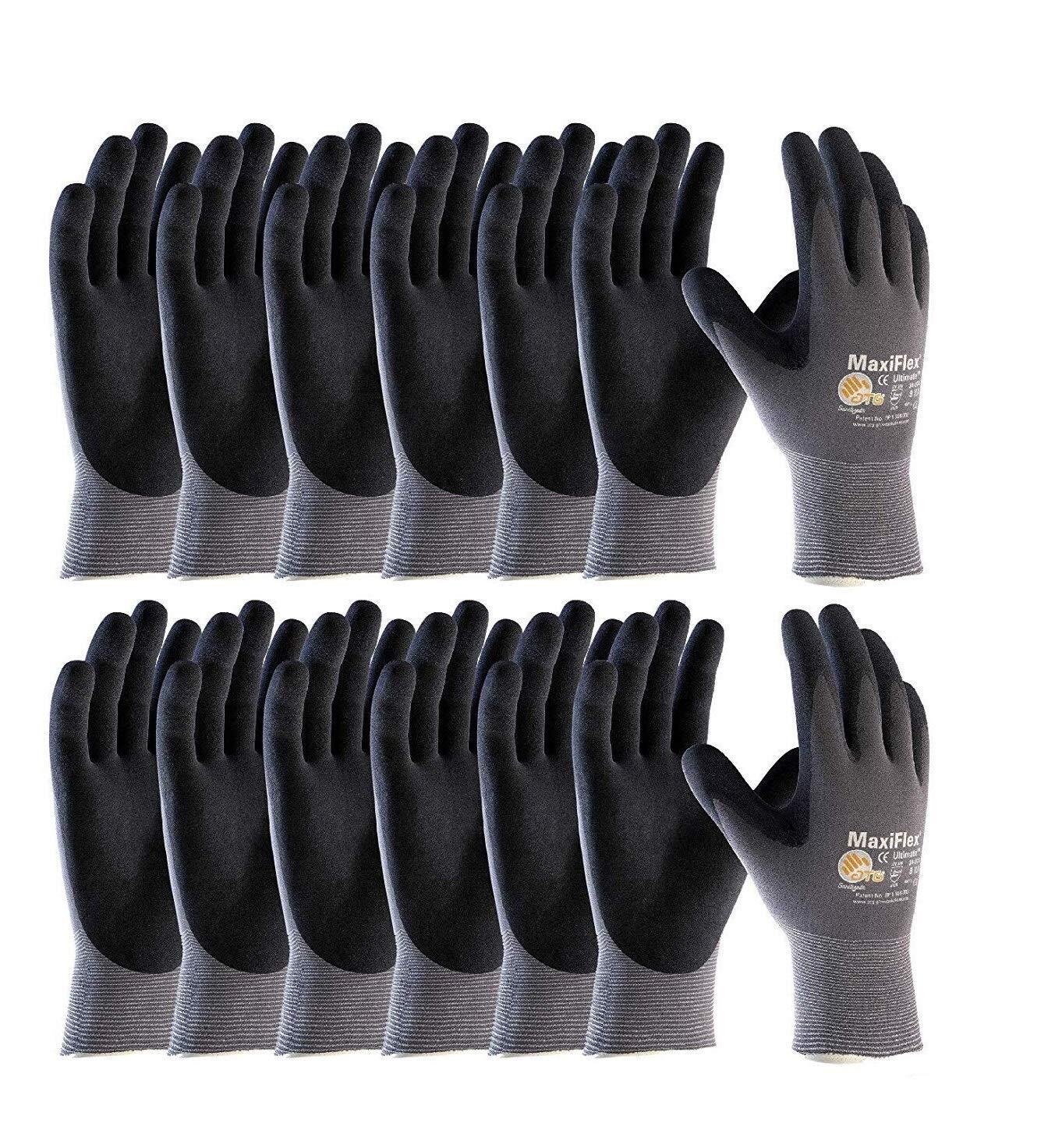 Seamless Knit Nylon Gloves With Nitrile Coat And Micro Foam Grip On Palm And Fin