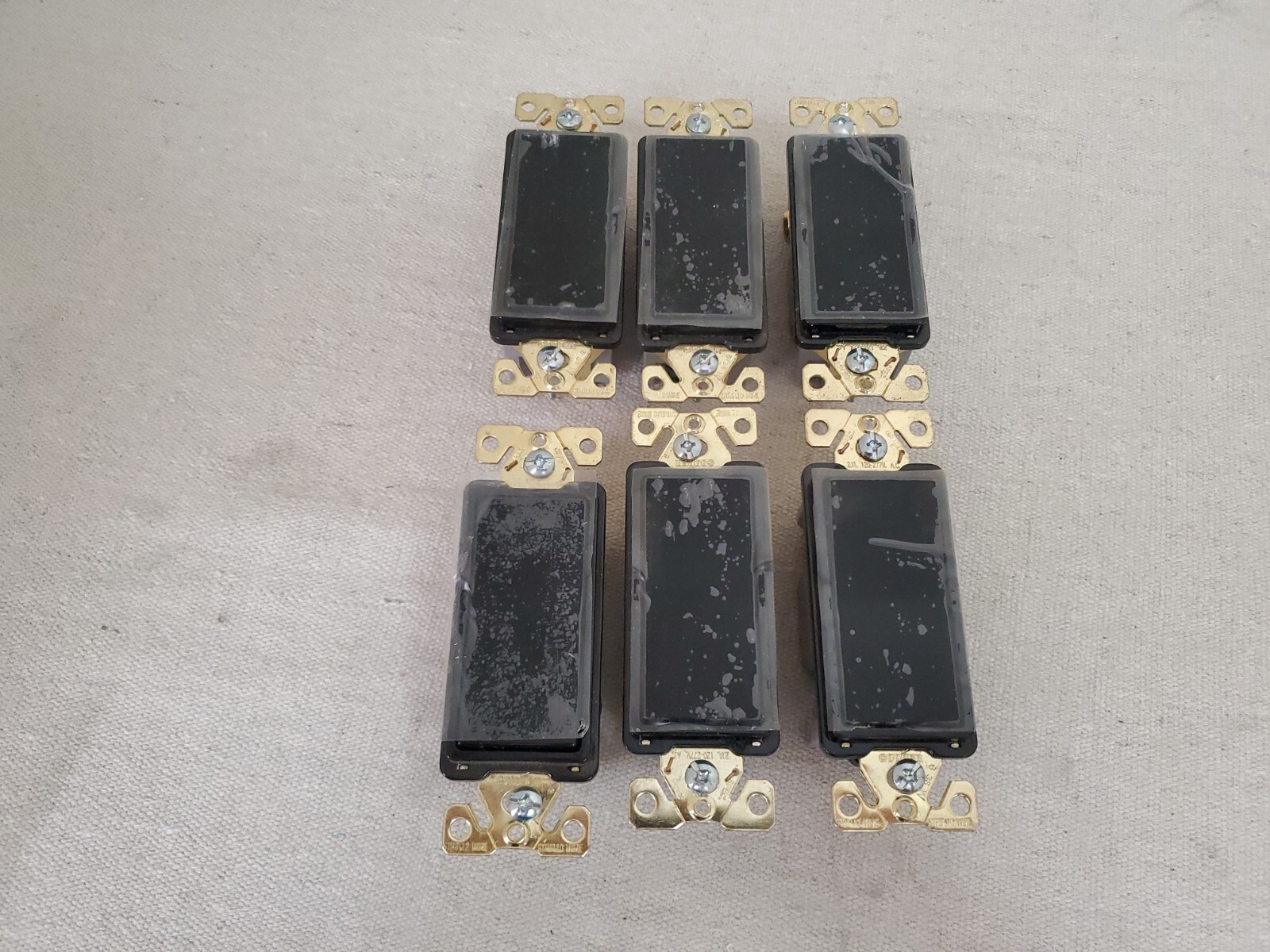 (PACK OF 6) Cooper Black Decorator Rocker Indoor Wall Light Switches 20A
