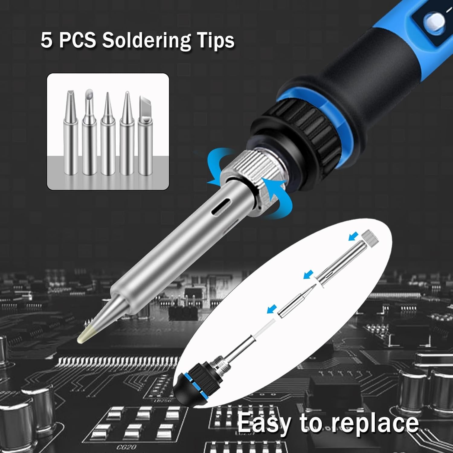 Soldering Iron Kit, 80W 110V Fast Heat up in 10S LCD Digital Adjustable Temperat