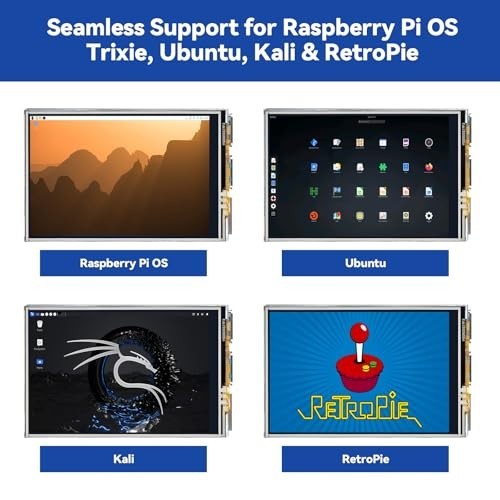 3.5″ Touch Screen IPS LCD Monitor for Raspberry Pi 5/4B/3B+/Zero 2W, 50 FPS, 65K