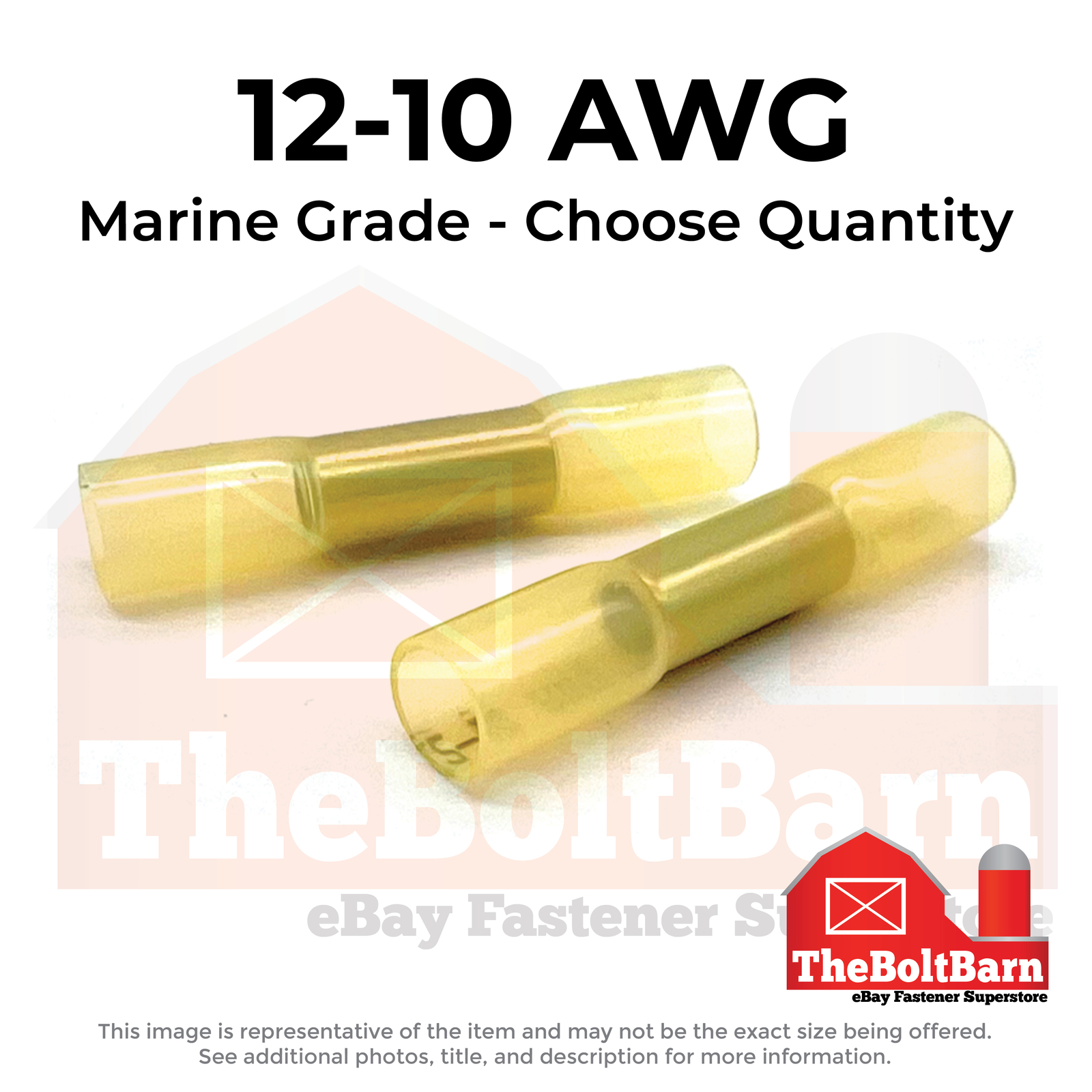 Yellow Heat Shrink Marine Grade Butt Crimp Connectors Terminals AWG 12-10