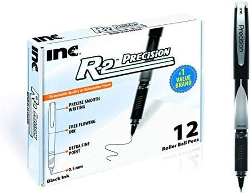 Inc. R2 Precision Rollerball Pens – 0.5 Mm Ultra Fine-Point Pen Set with Comfort