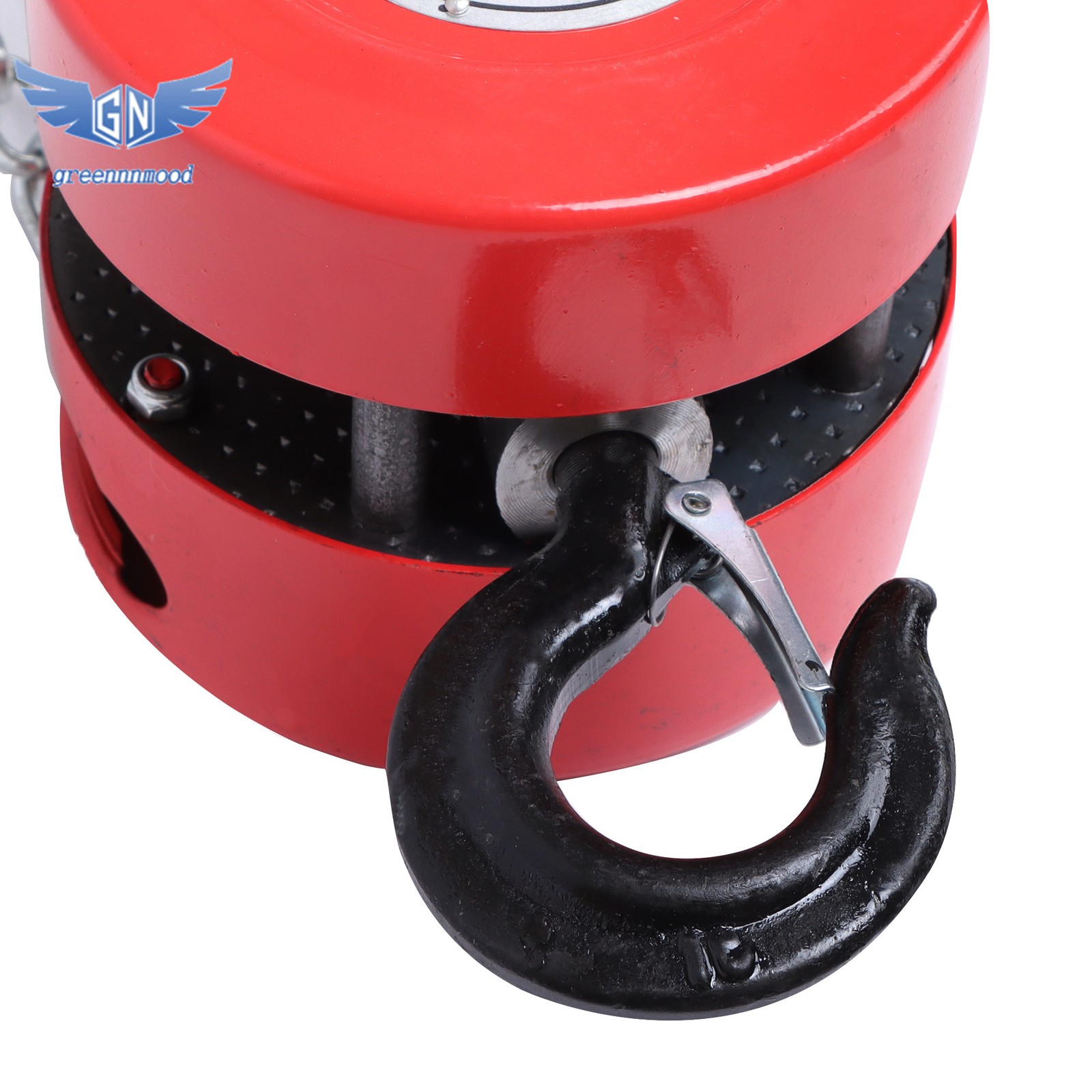 Manual Chain Hoist | 1 Ton / 2200 lbs Capacity | 8ft / 2.5m Lift | 2 Hooks Red