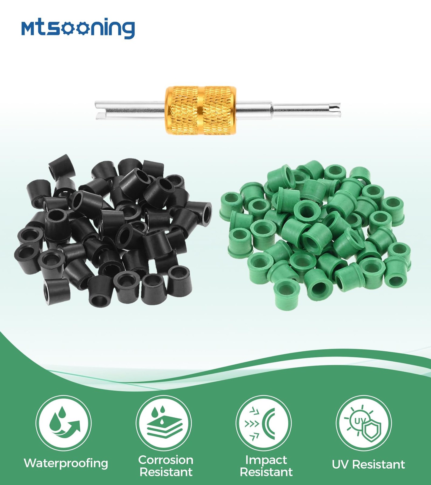 Mtsooning 100 PCS HVAC 1/4″ Quick Coupler Charging Gaskets, O-Ring Green