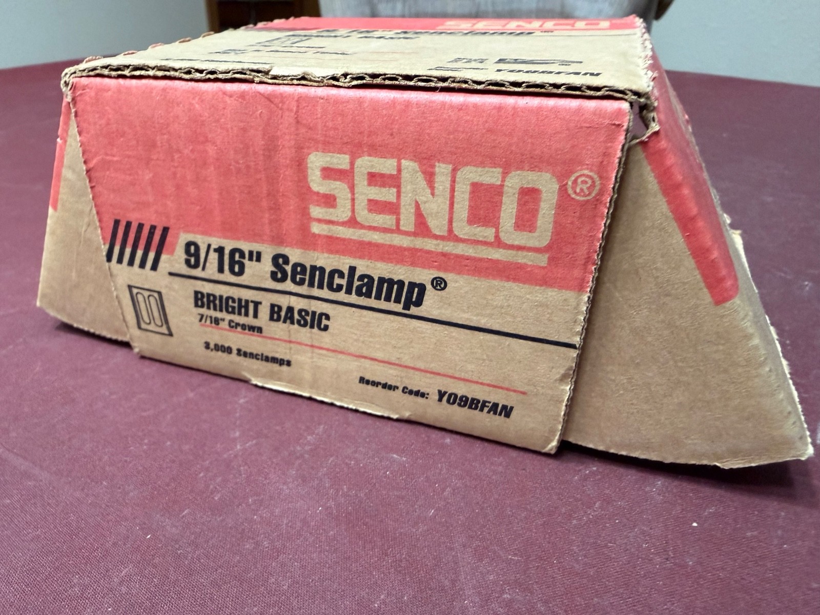 SENCO 9/16″ Senclamp Bright Basic Y09BFAN, 7/16″ Crown, 2940 Count