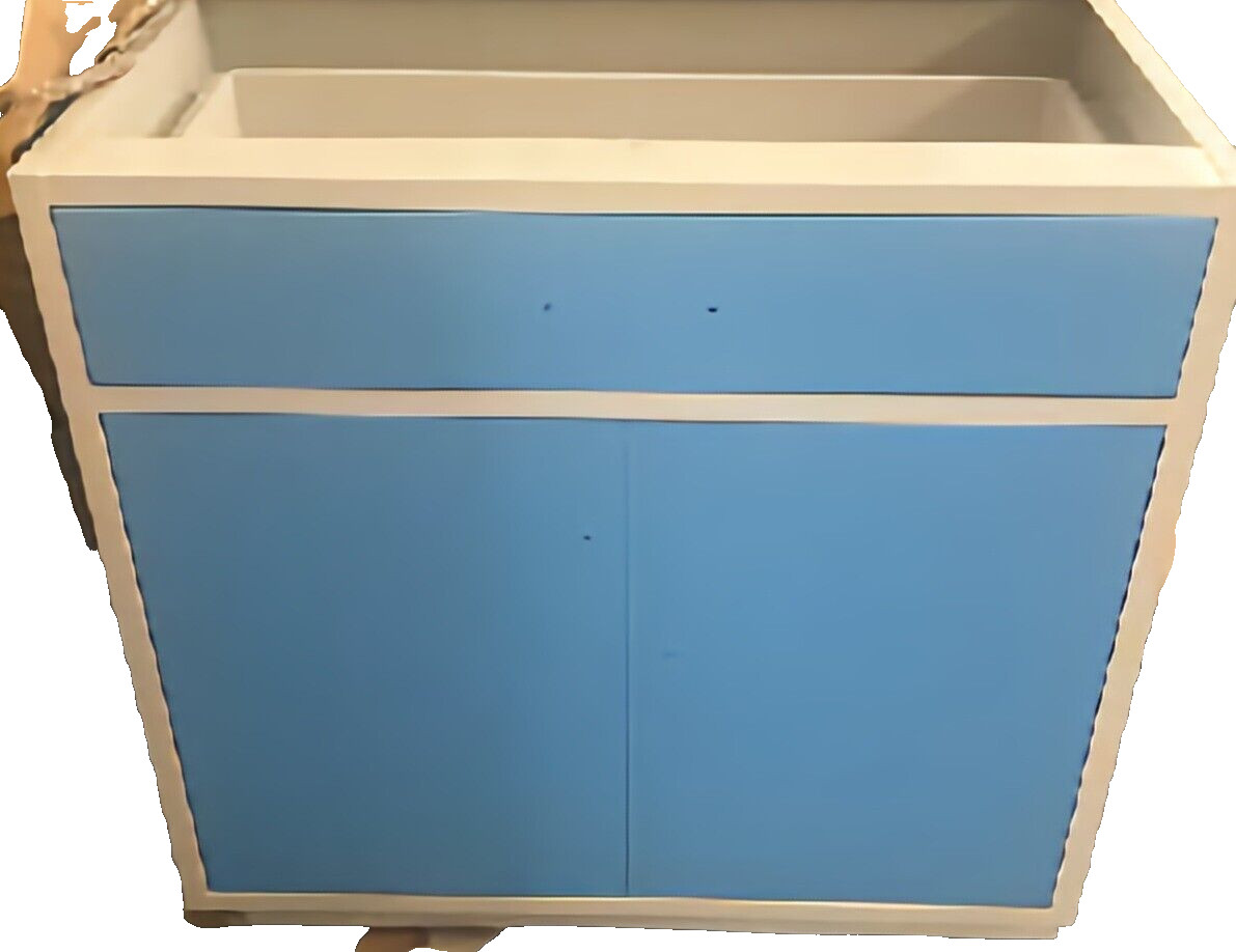 Laboratory Cabinet 3ft. ( Two-Tone ) Sky Blue Color with Gray Trim
