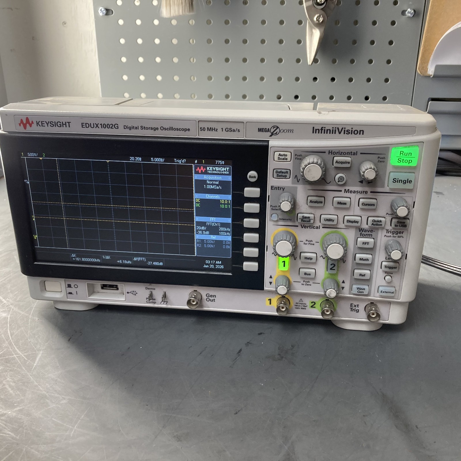 Keysight EDUX1002G Digital Storage Oscilloscope InfiniiVision 50 MHz 2 Channels