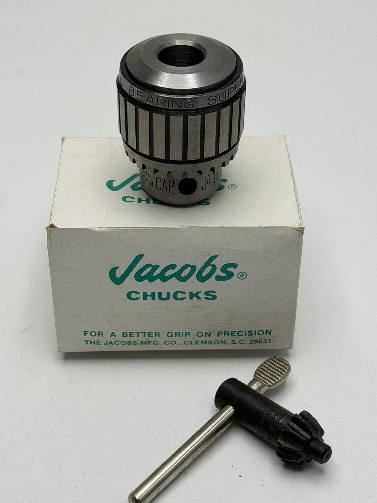 NEW Jacobs 8-1/2N 2SJT Ball Bearing Super Chuck 0-1/4″ Cap 1/2” Shank & Key