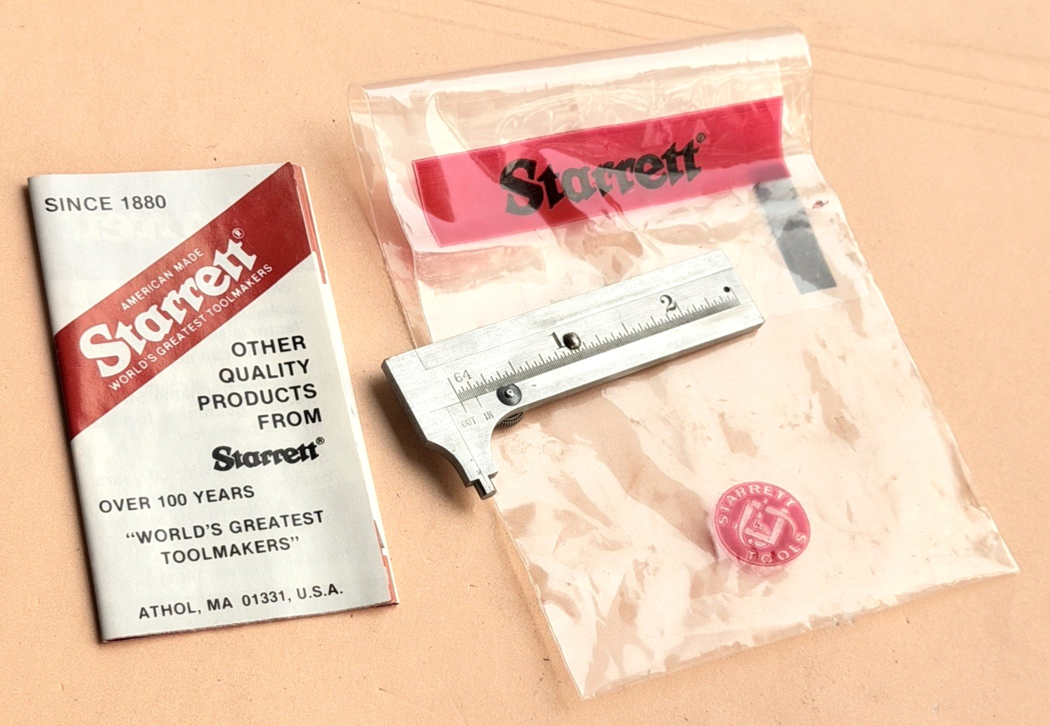 STARRETT No.425-3 3-Inch Steel Pocket Slide Caliper. Made in the USA 🇺🇸!