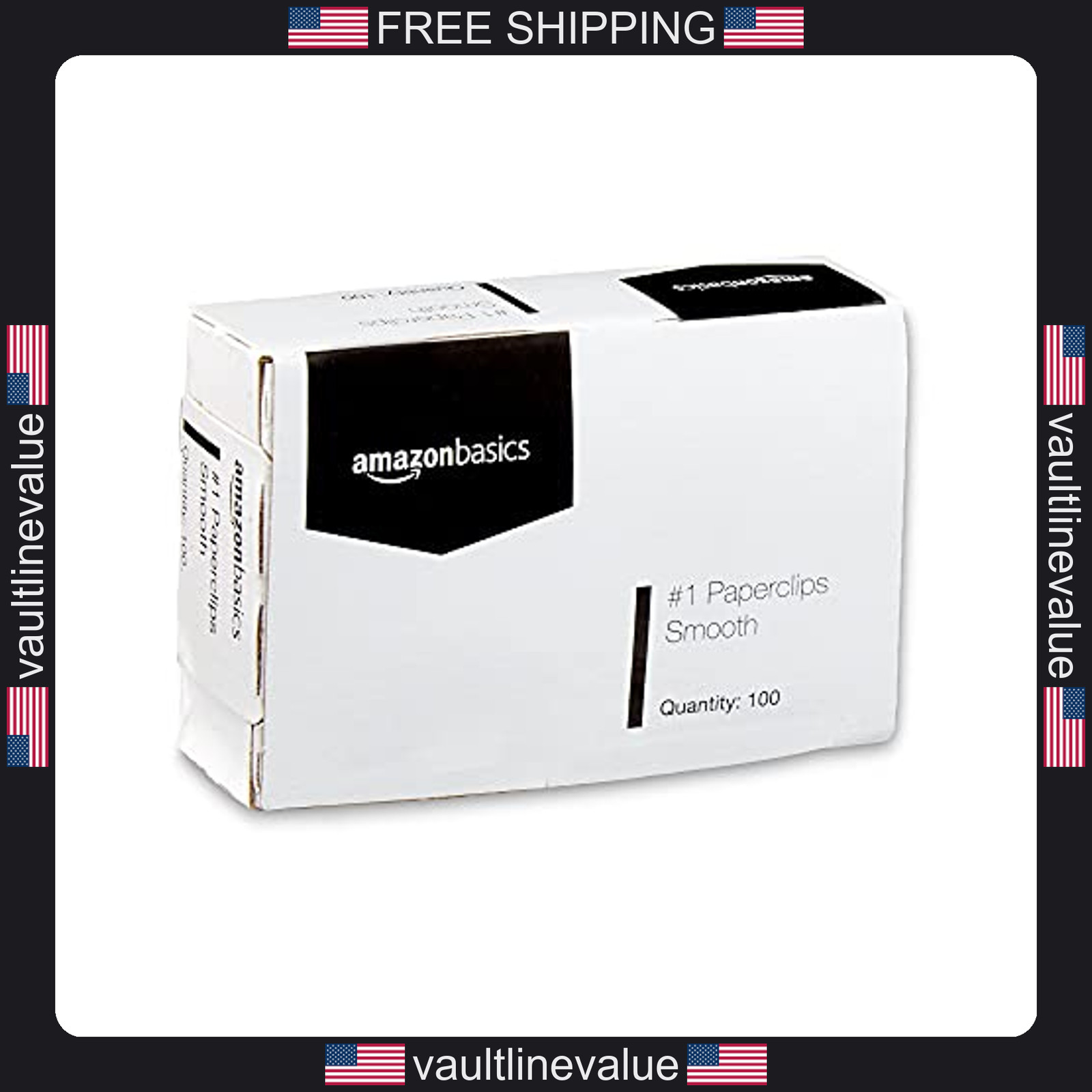 Amazon Basics No. 1 Silver Office Paper Clips Smooth 1000 Count (10 Pack of 100)