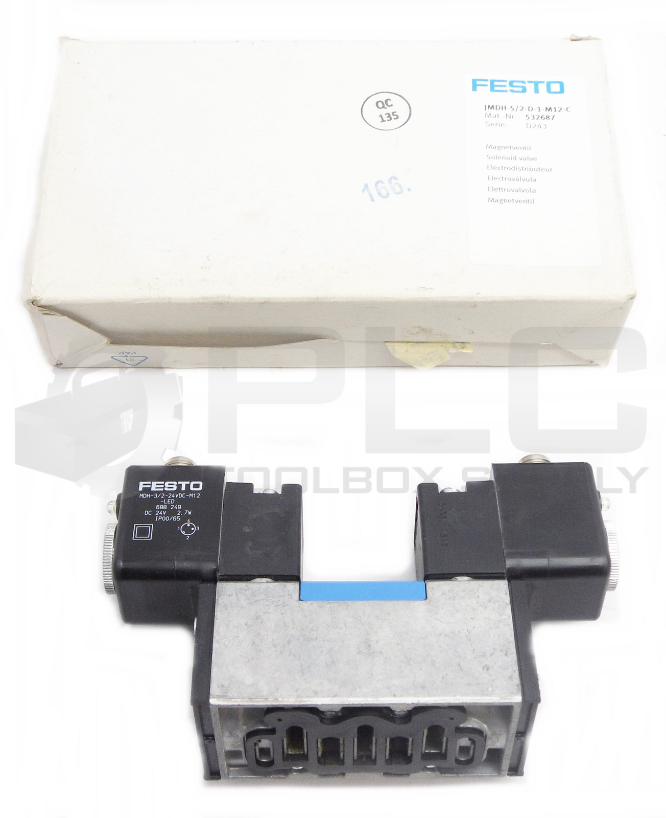 NEW FESTO JMDH-5/2-D-1-M12-C W/ MDH-3/2-24VDC-M12-LED 688 249 DC24V 2.7W IP00/65