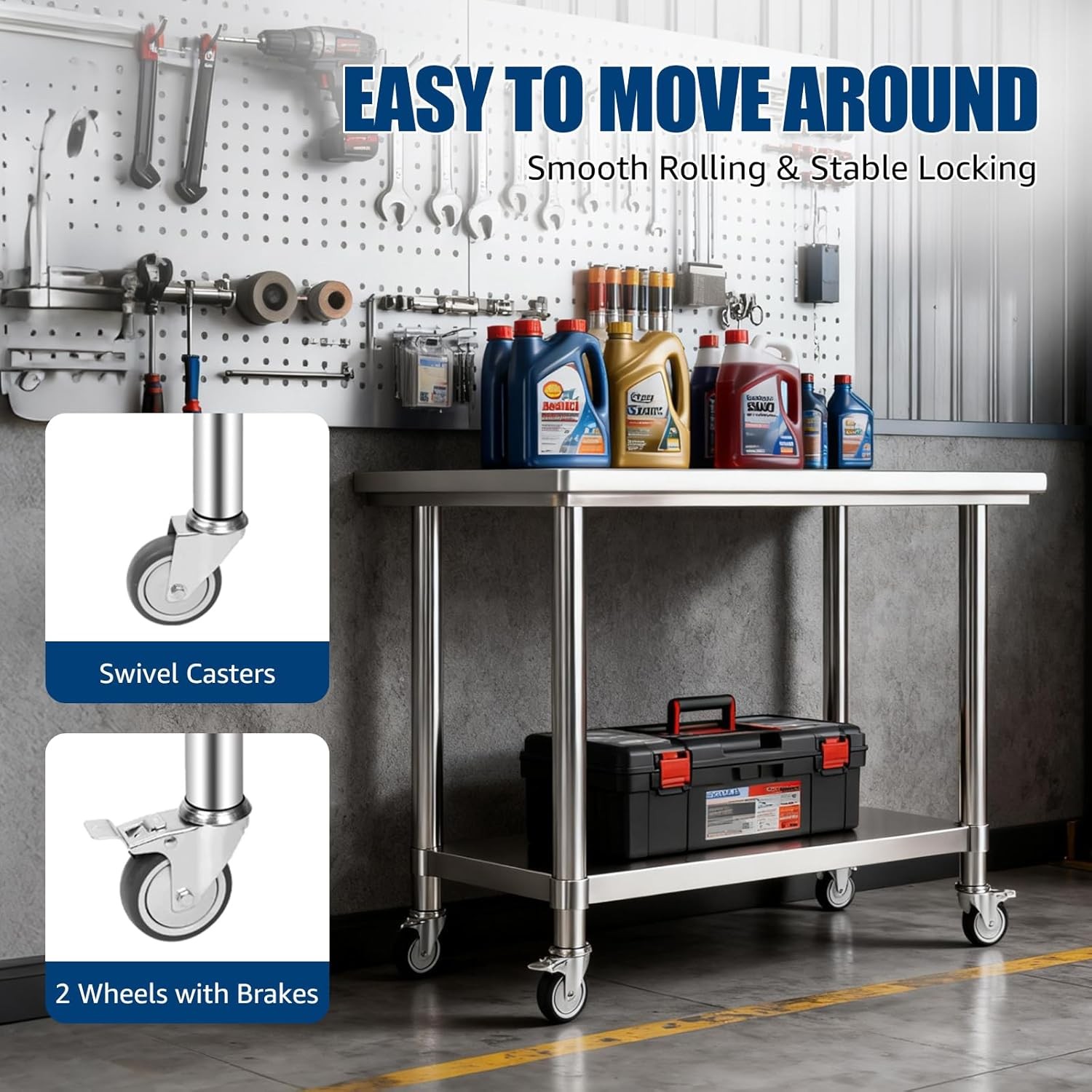 24 x 36 in Kitchen prep Table, Stainless Steel Table, Stainless Steel Work Table