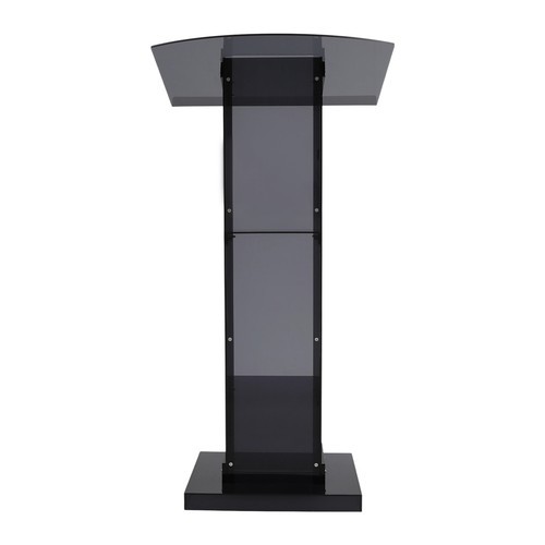 Acrylic Podium Stand, Floor Standing Podium, Acrylic Podium with Storage Shelf