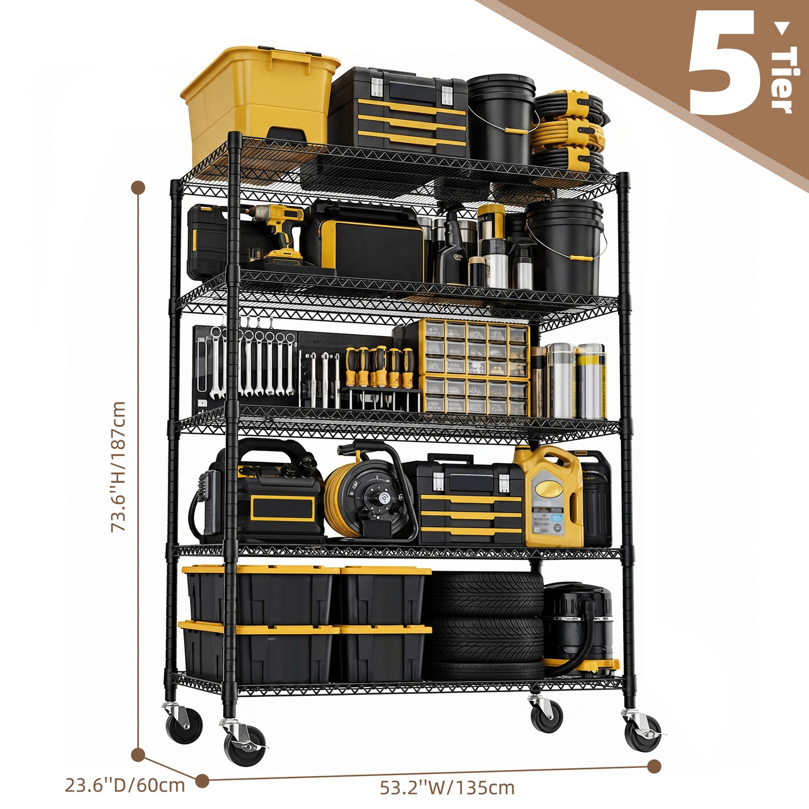 Extra-large Industrial Shelves Adjustable Shelving Garage Storage Utility Rack