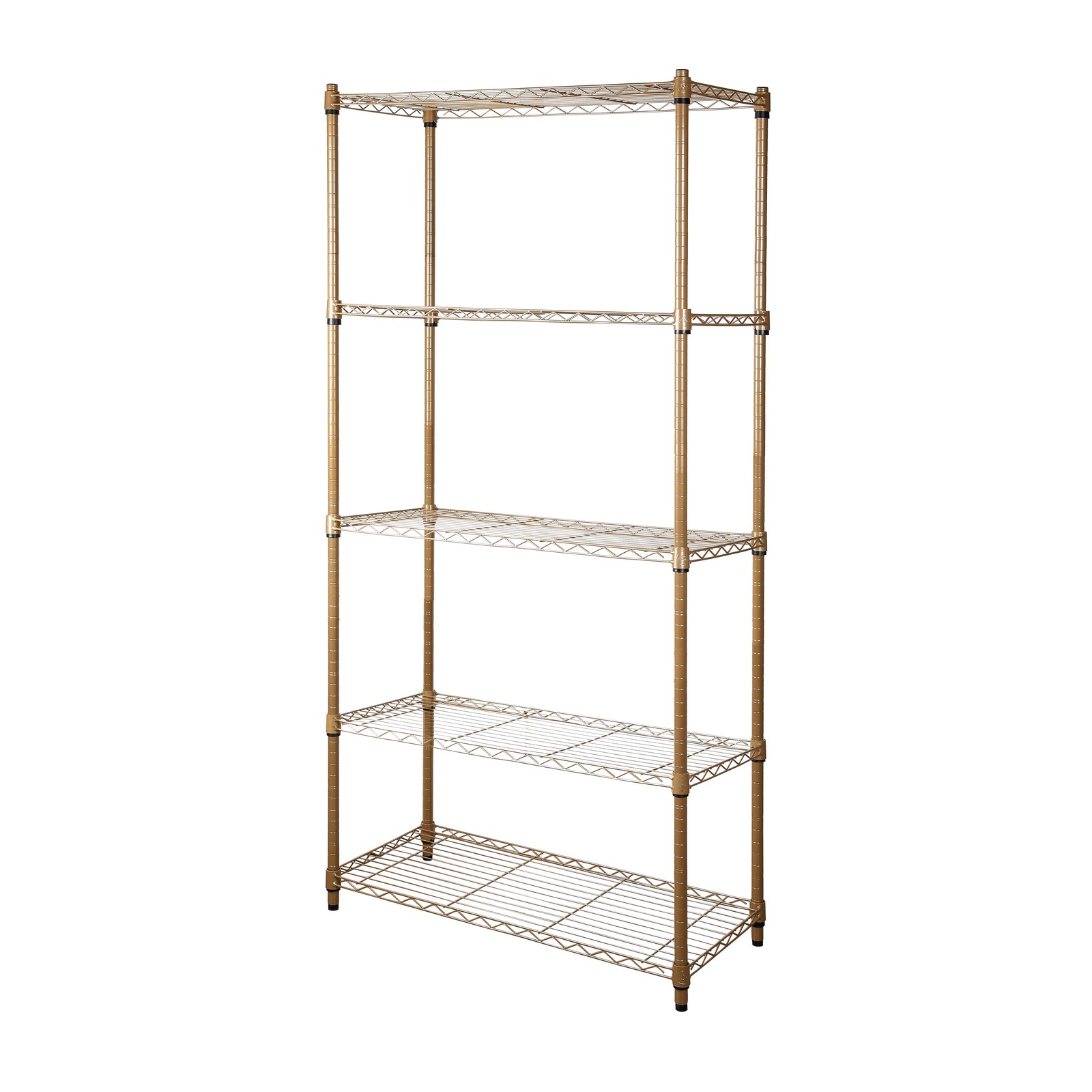 Rubbermaid 42835N 5-Tier Gold Wire Shelving Unit 36W x 16D x 72H – Heavy-Duty