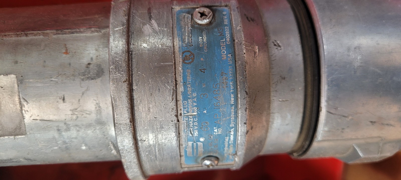 pin and sleeve 60A 600v 3 phase 4 wire male cord end – USED