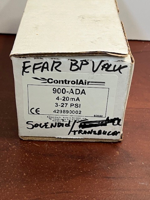 CONTROLAIR INC. 900-ADA 4-20MA 3-27PSI 900ADA NEW