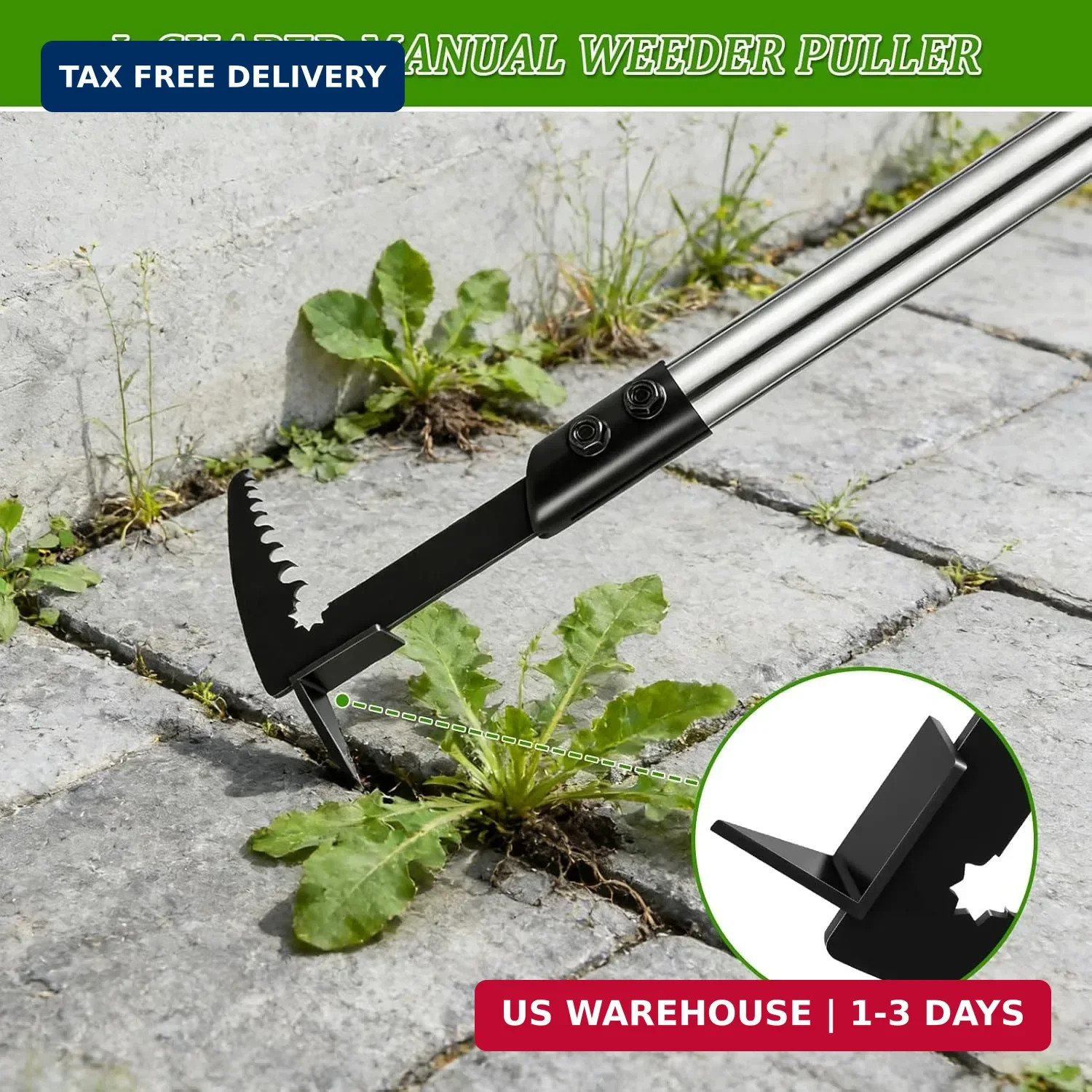 Crack Weeder – Manganese Steel Manual Crevice Weeding Tool, Adjustable Long Hand