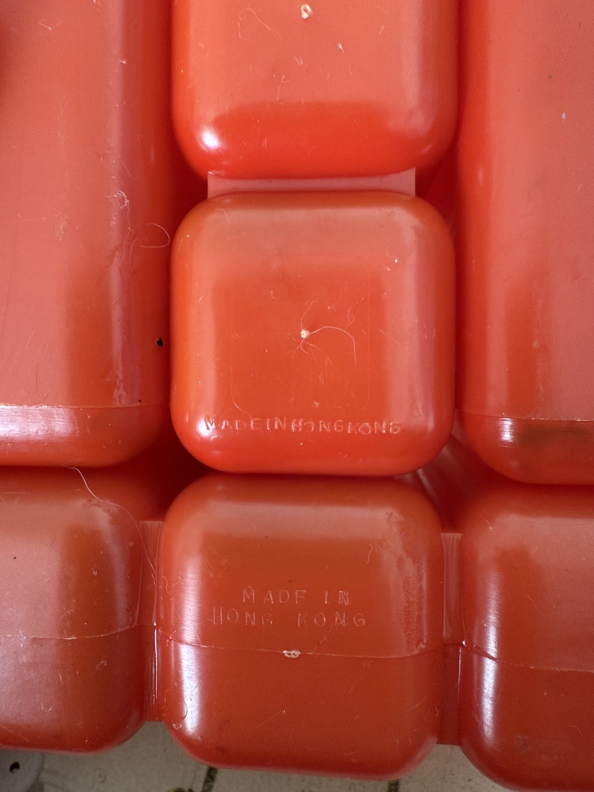 1970s Atomic HOF Red Drawer Desk Organizer, Made in Hong Kong, Set of 2, AS IS