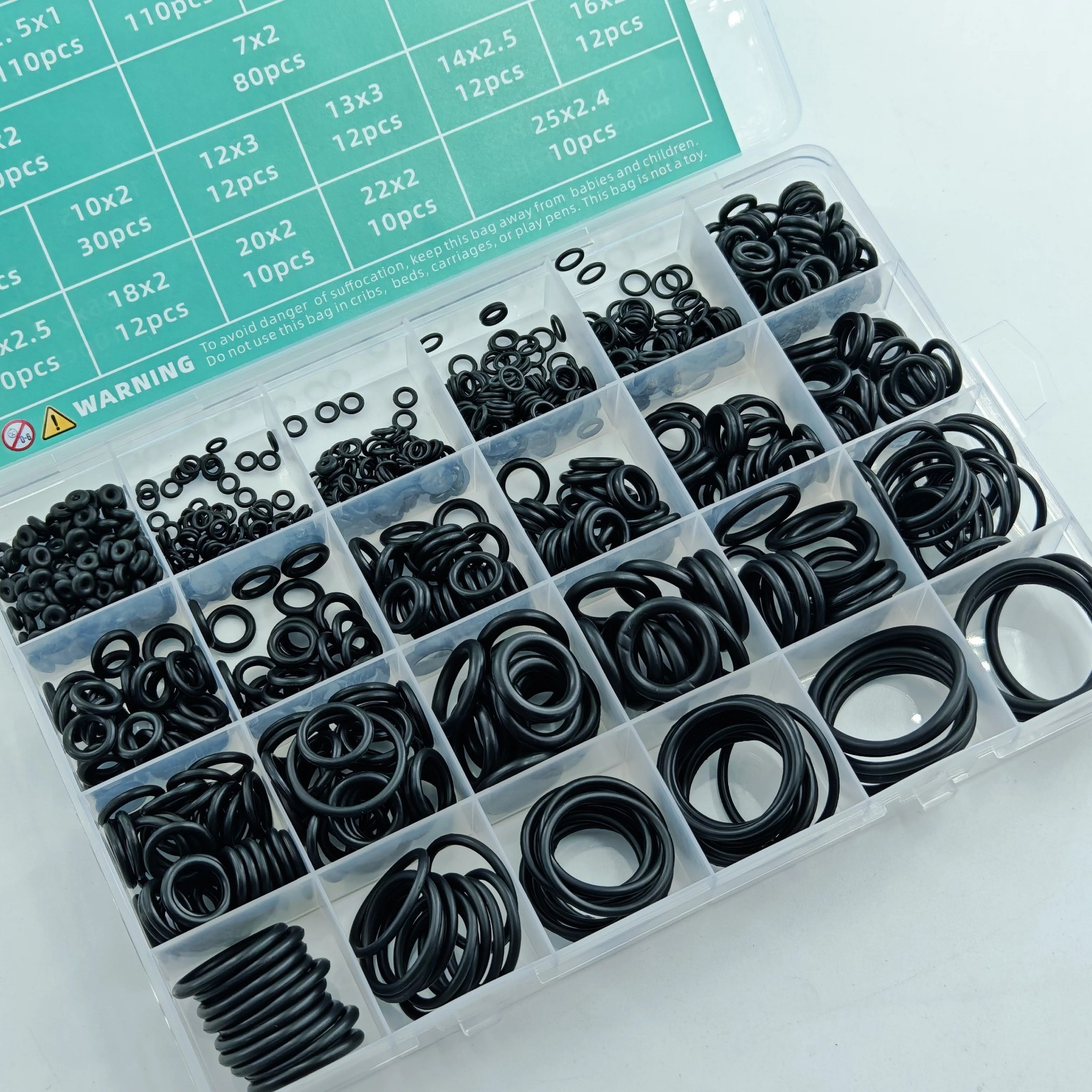 1020PCS O-Ring Assortment Kit | 20 Metric Sizes for Car Repair, Faucet, Air, Gas