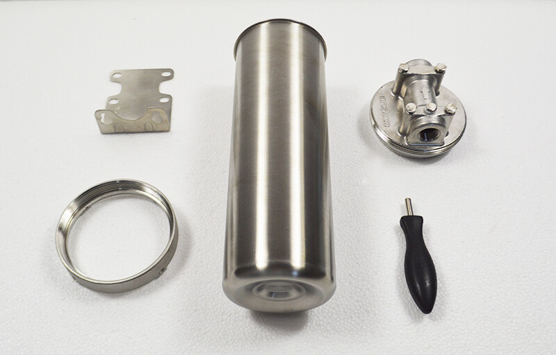 Heavy-duty Filter Housing for 10″ L Cartridges 1″ NPT w/ Bracket 304 SS