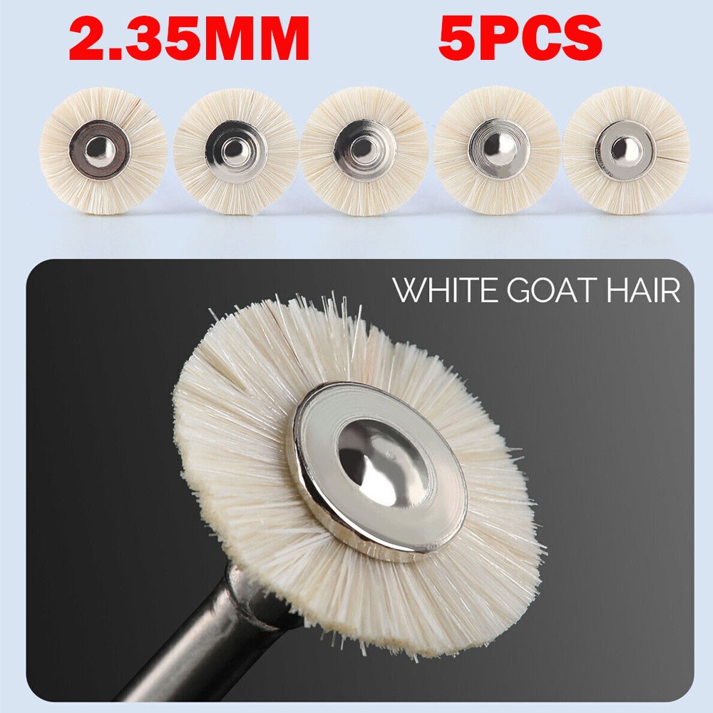 5Pc Goat Hair Dental Polishing Brush Wheel 2.35mm Contra Angle RA Latch Type HOT