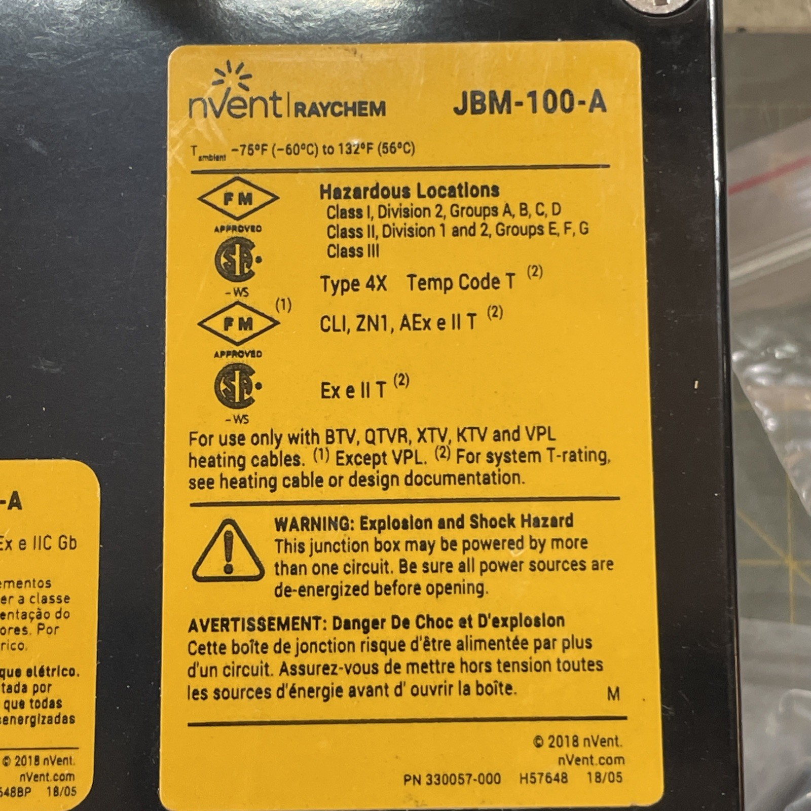 nVent Raychem Power Connection Kit JBM-100-A For Heating Cables BTV-CR VPL-CT
