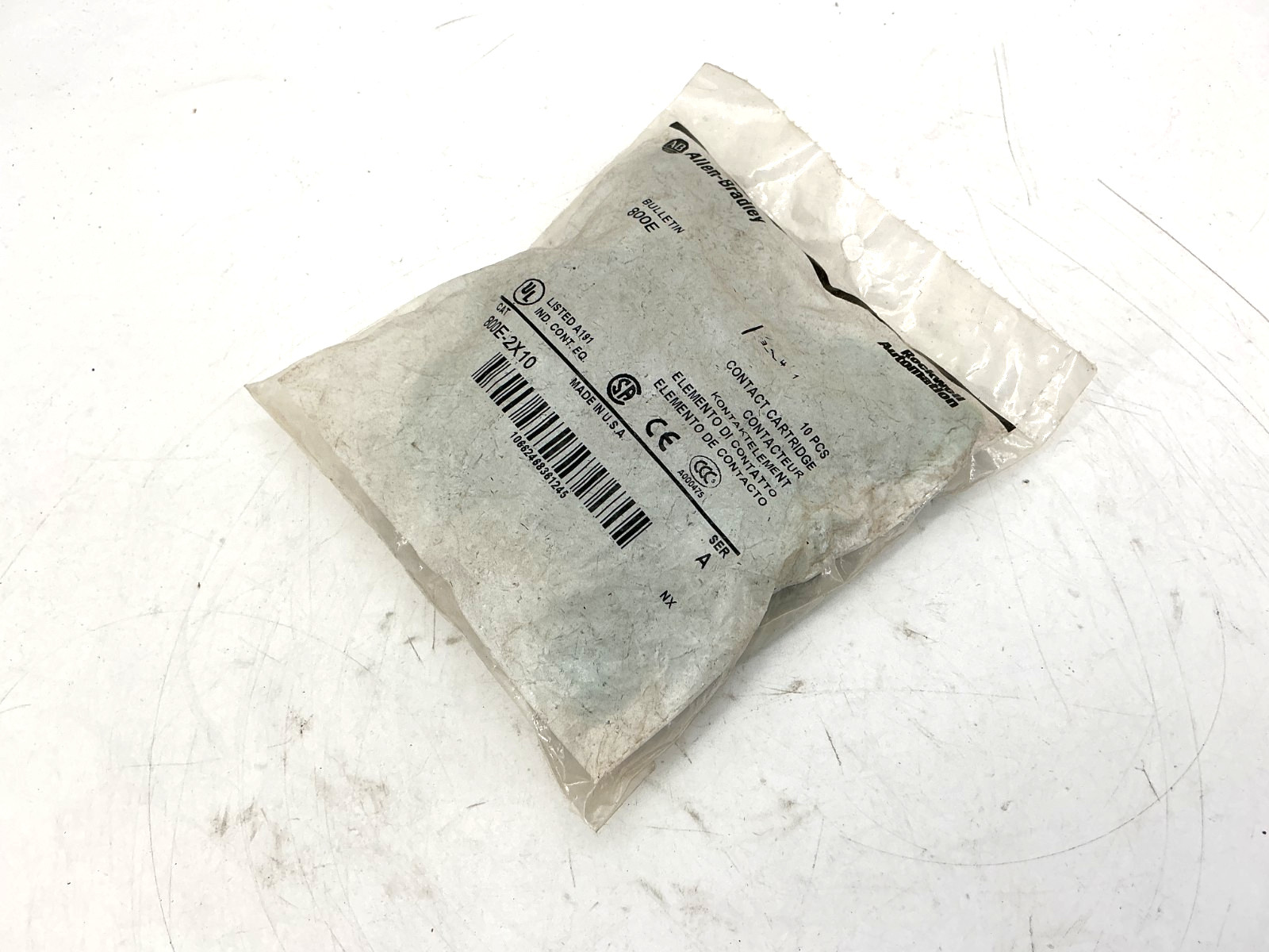 Bag of 10 New Allen Bradley 800E-2X10 Ser A Contact Cartridge 10A 600V Green