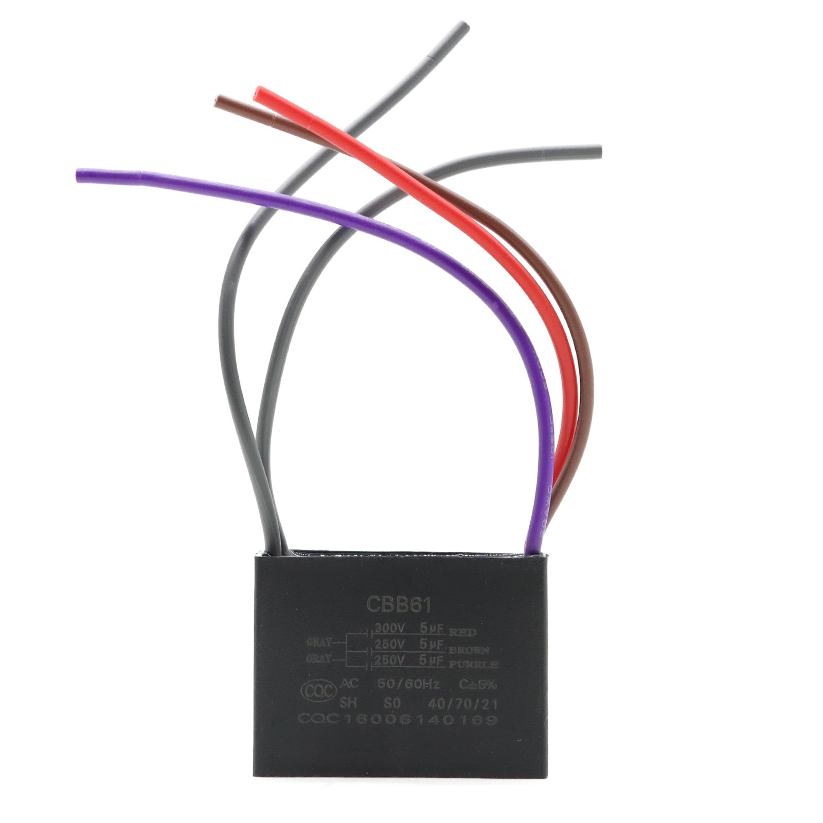 CBB61 Ceiling Fan Capacitor 5 Wire 5+5+5uf 250V-300V AC 50/60 Hz Power Relay