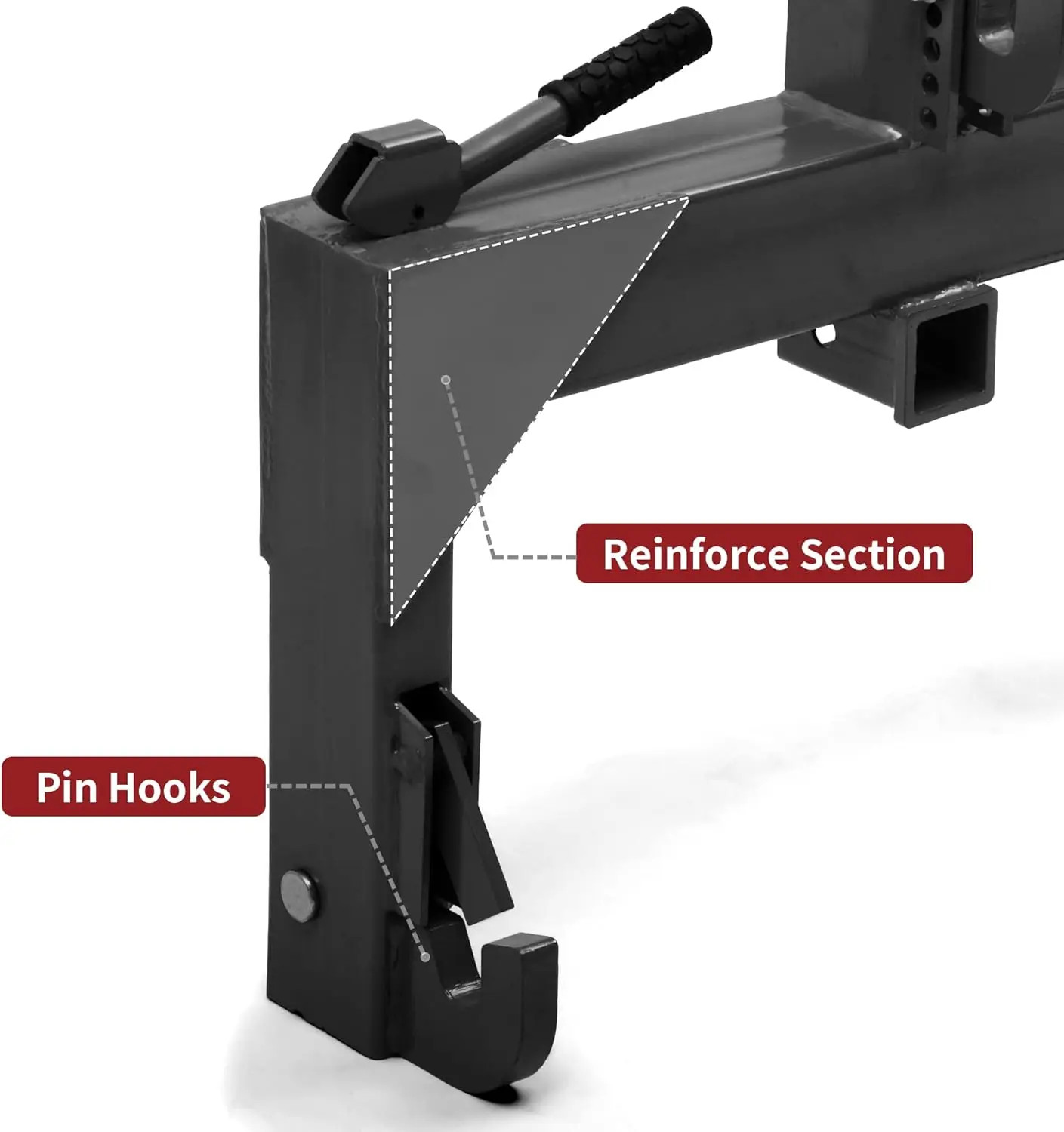 3 Point Quick Hitch Attachment & 2″ Receiver for Category 1 Tractors, 3000 lbs