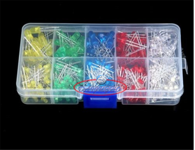 3mm 5mm LED Light White Yellow Red Green Assorted Assortment Kit DIY Set 300pcs