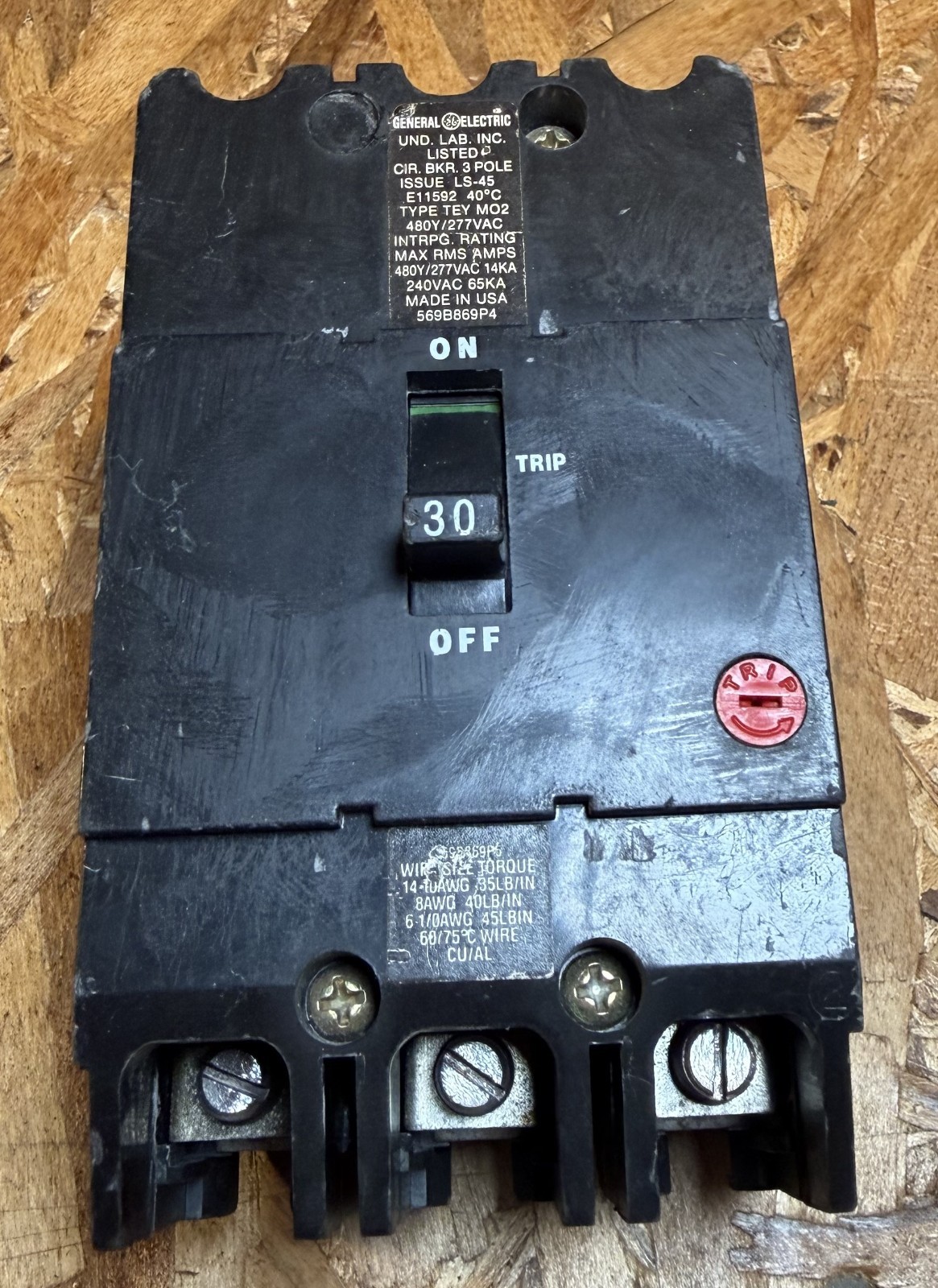 GE TEY330 3 Pole 480V Circuit Breaker
