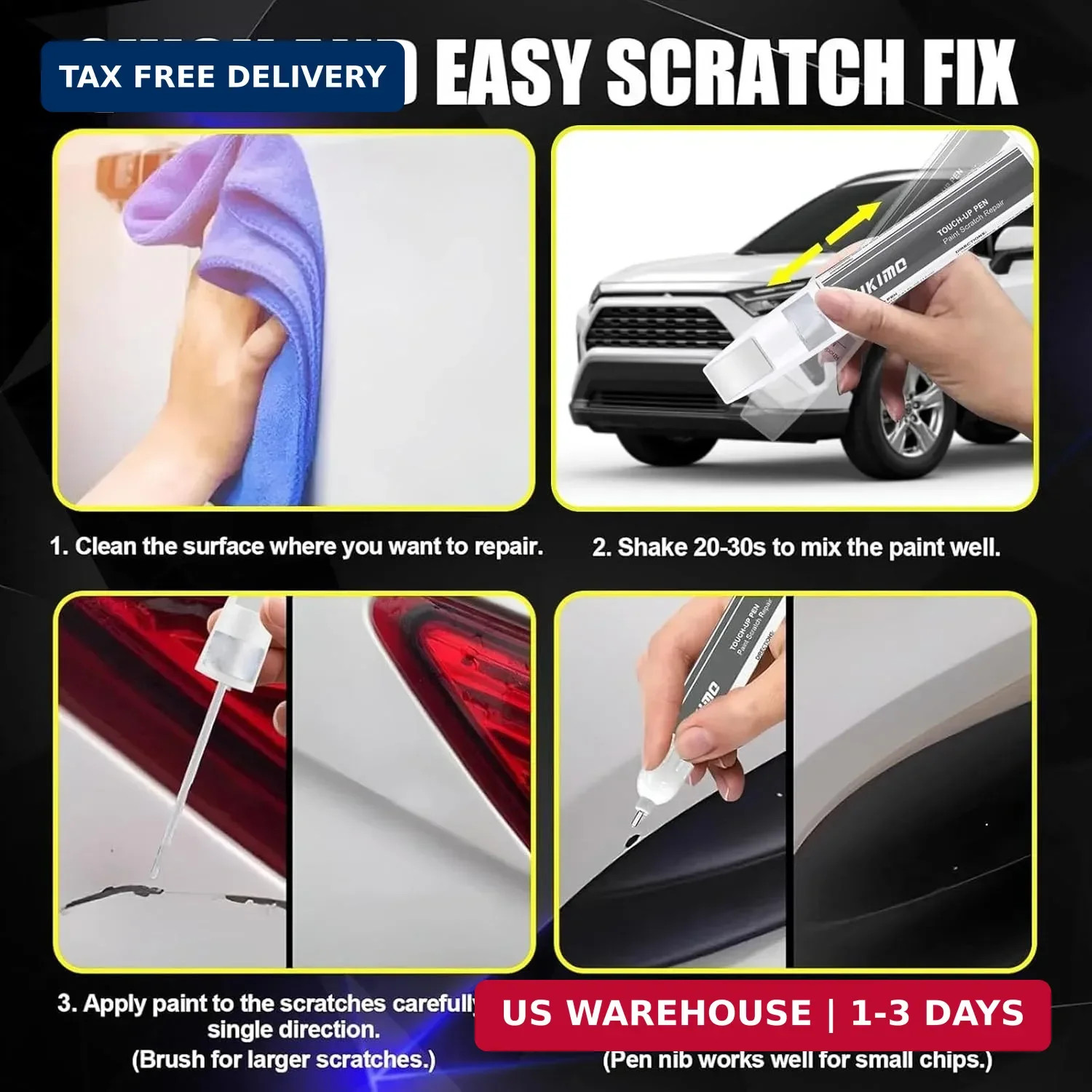 KIKIMO for Ford Touch Up Paint(Rapid Red Metallic Tinted Clearcoat(D4)), Car Pai