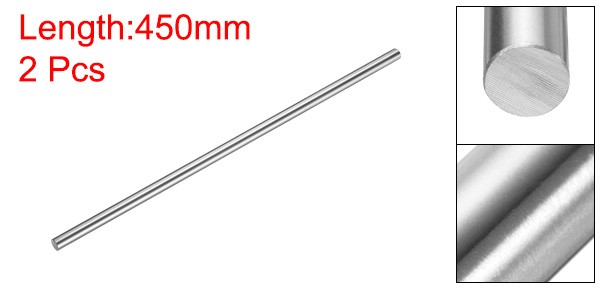 2pcs Linear Motion Rod Shaft Guide 13mmx450mm (0.512″x17.72″) Hardened Steel