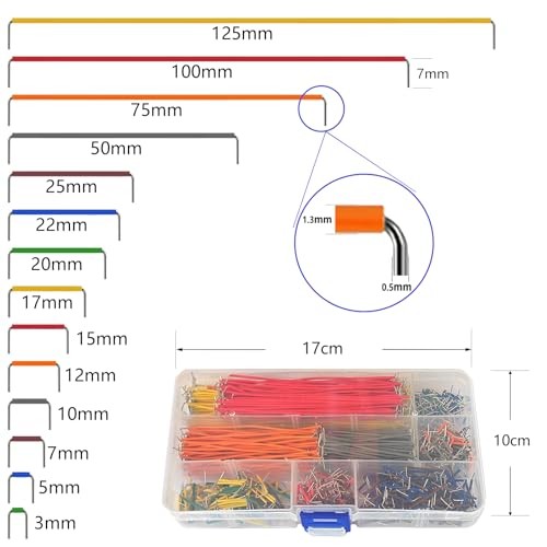 840 Pcs Breadboard Jumper Wires Kit, 14 Lengths, Multicolor, Pre-Stripped, Solde