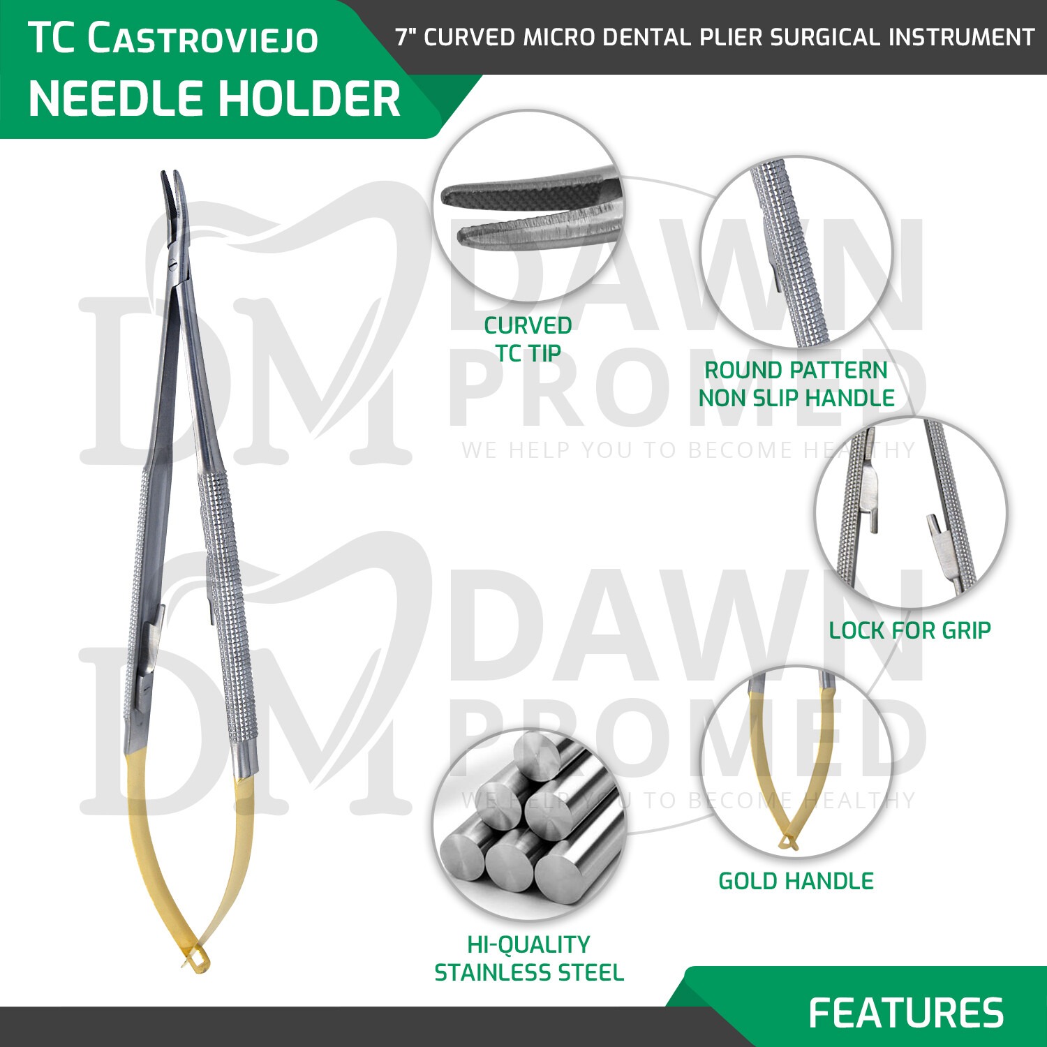 5 TC Castroviejo Micro Surgery STR + CVD Scissors Needle Holder Forceps German G