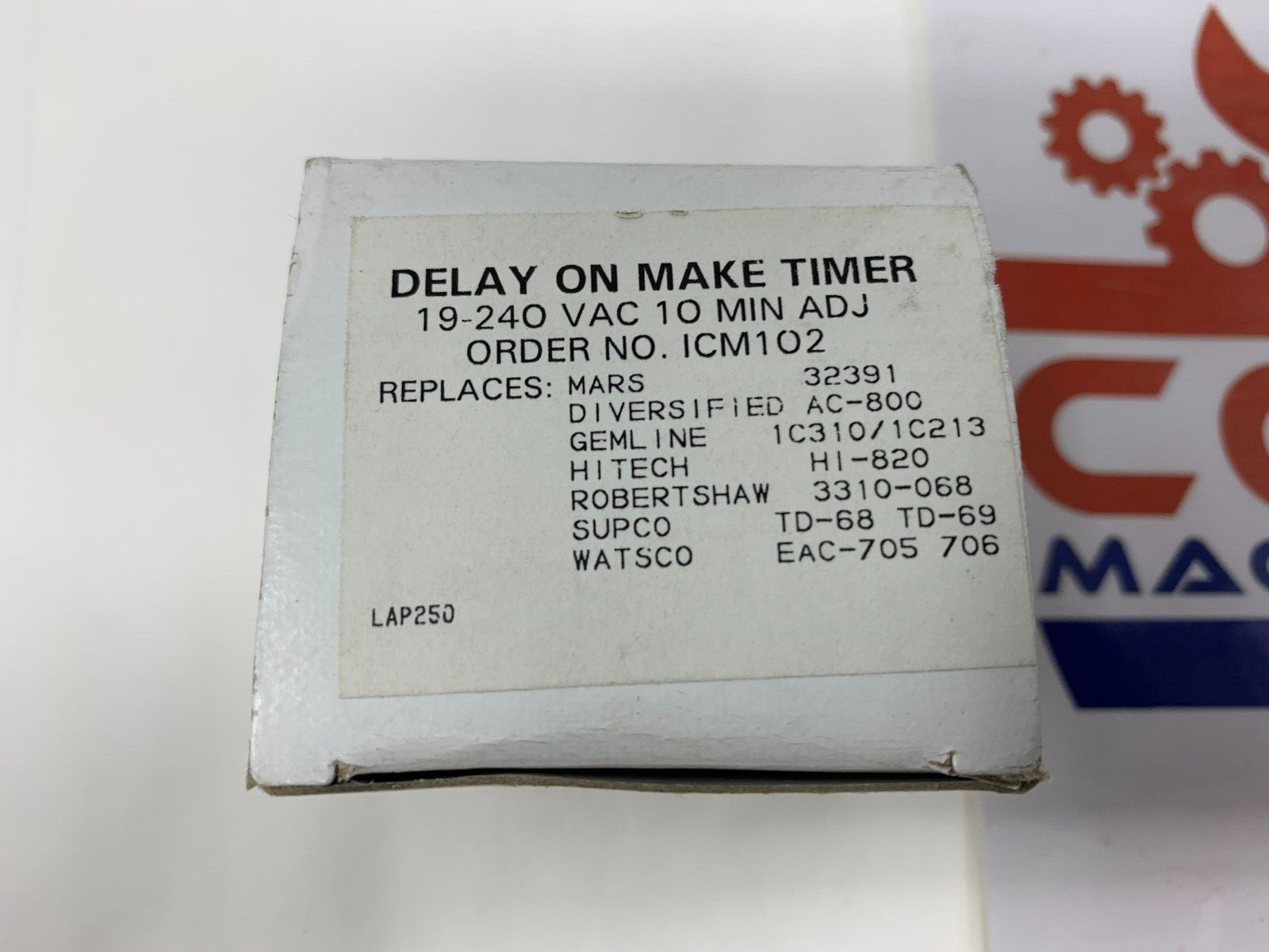 ICM ICM102 Delay on Break Timer 03-10 Minutes Adjustable Delay 18-240VAC