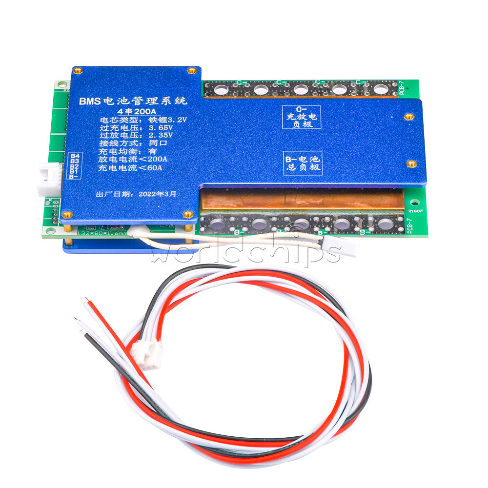 4S 14.6V LiFePO4 Balanced Charging Protection Board 100A/150A/200A Temp Control